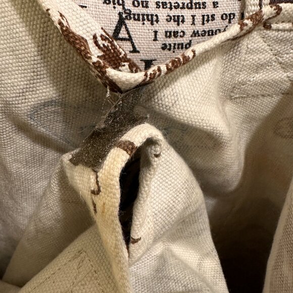 Roxy Tote Bag brown and white botanical floral pattern with blue logo - Picture 8 of 10